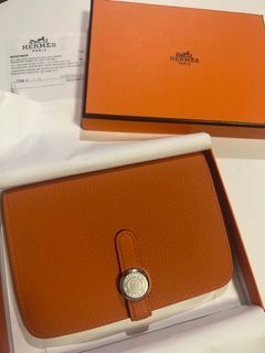 Hermes Capuccine Evercolor Leather Dogon Compact Wallet