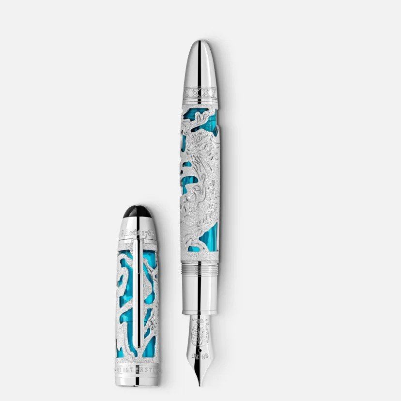 Montblanc blue top skeleton pen