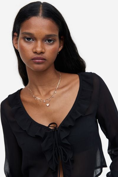 H&m creped sales blouse