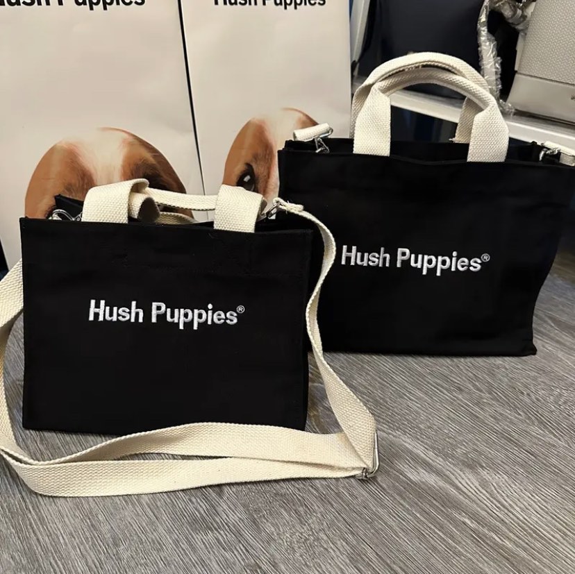[HUSH PUPPIES] Canvas tote bag, Barang Mewah, Tas & Dompet di Carousell