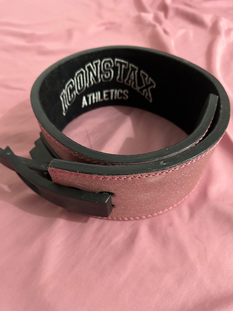 iConstax Glittery Pink Weightlifting belt, Women's Fashion, Activewear ...