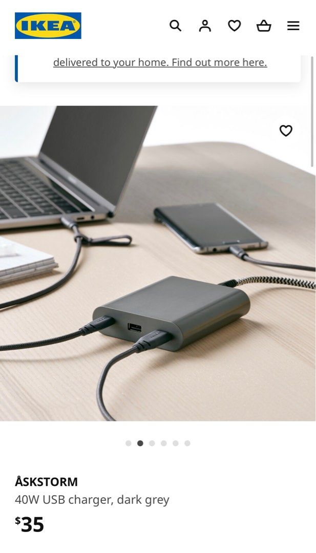 IKEA ASKSTORM 40W USB Charger Computers Tech Parts Accessories ikea-askstorm-40w-usb-charger-computers-tech-parts-accessories