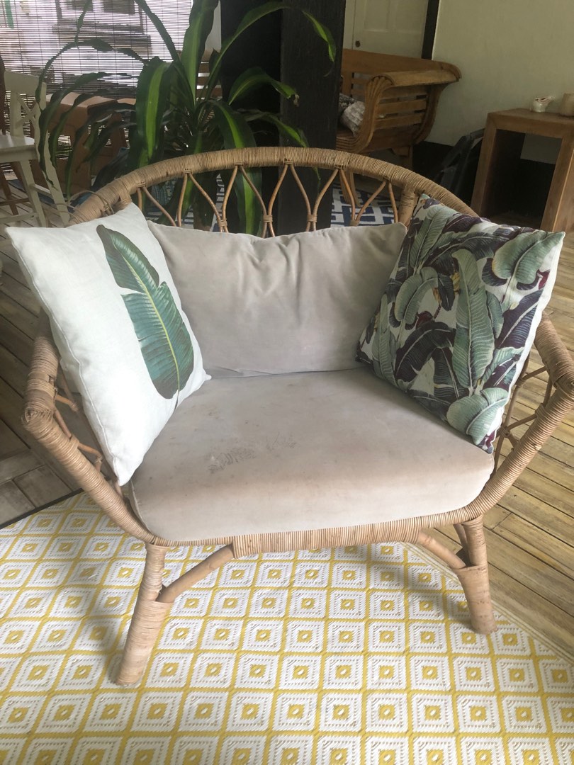 Ikea Rattan Wicker Arm Chairs, Furniture & Home Living, Furniture ...