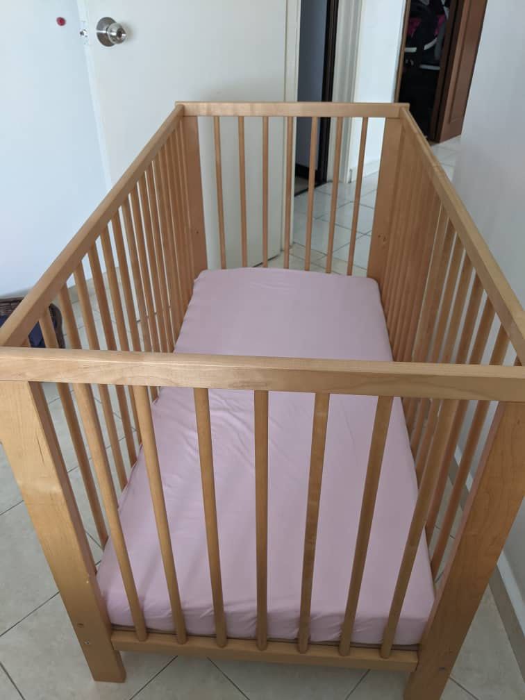 IKEA SNIGLAR Cot with foam mattress, Babies & Kids, Baby Nursery & Kids
