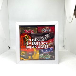 In Case of Emergency Break Glass Frame with 15 Assorted Funsized Chocolates
