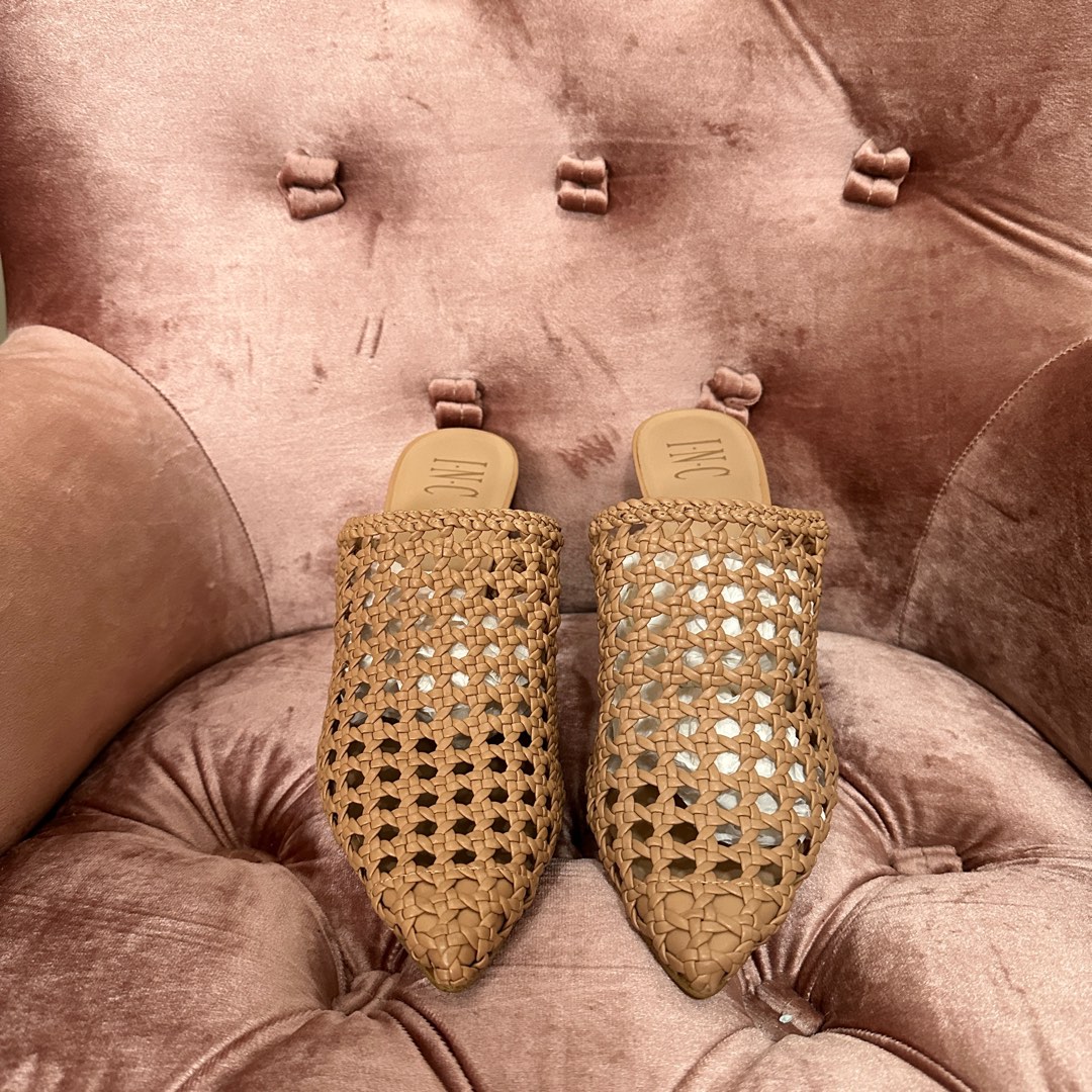 Tan mule heels new arrivals