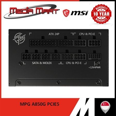 MSI MPG A850G PCIE5/A1000G PCIE5- ATX3.0 (PCIe5.0) 80+ Gold Fully Modular  PSU