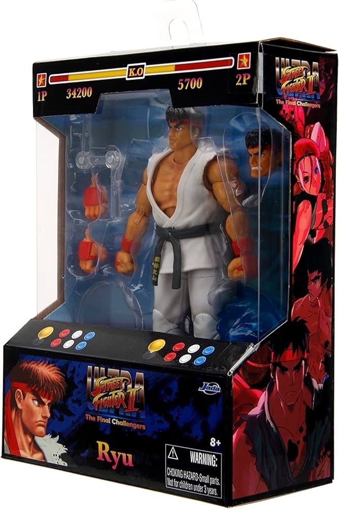 Jada Toys Ultra Street Fighter II Fei Long,Ryu,Chun-Li,EVIL