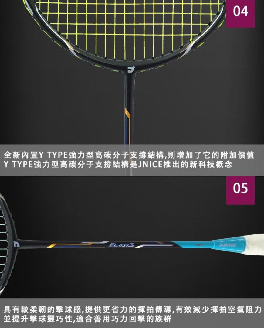 JNICE Badminton Racket 4U, Sports Equipment, Sports & Games, Racket ...