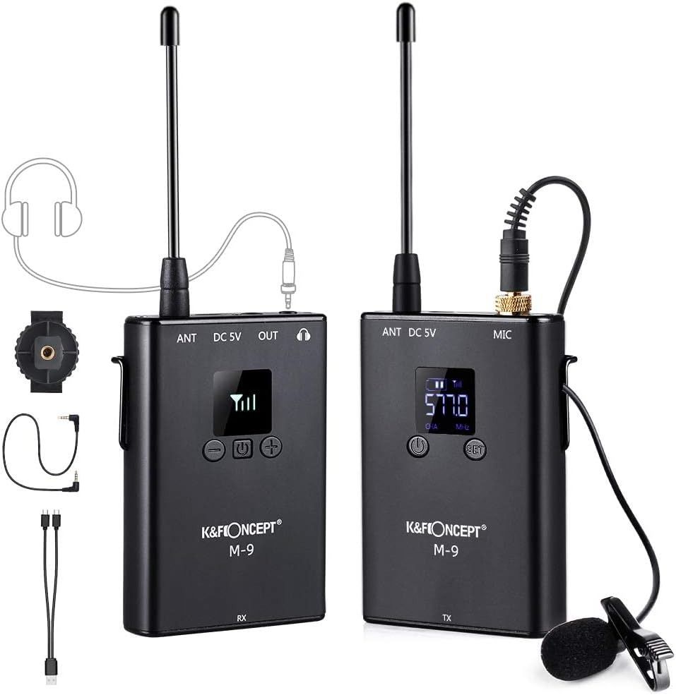 3.5mm UHF Lavalier Lapel Wireless Microphone Real Time Recording