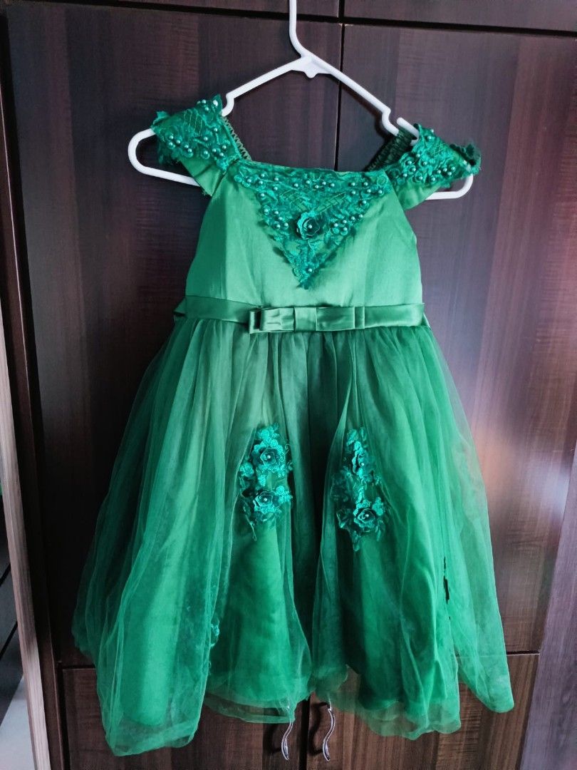 Dark green baby girl dress hotsell