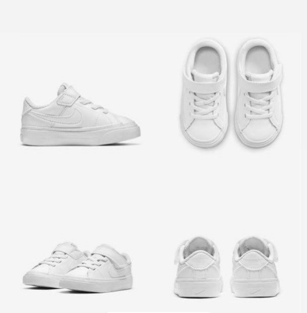 All white hotsell nike shoes kids