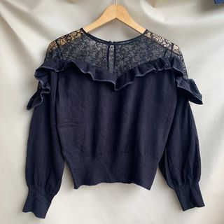Knit mix brukat ruffle