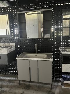 Lavatory with cabinet