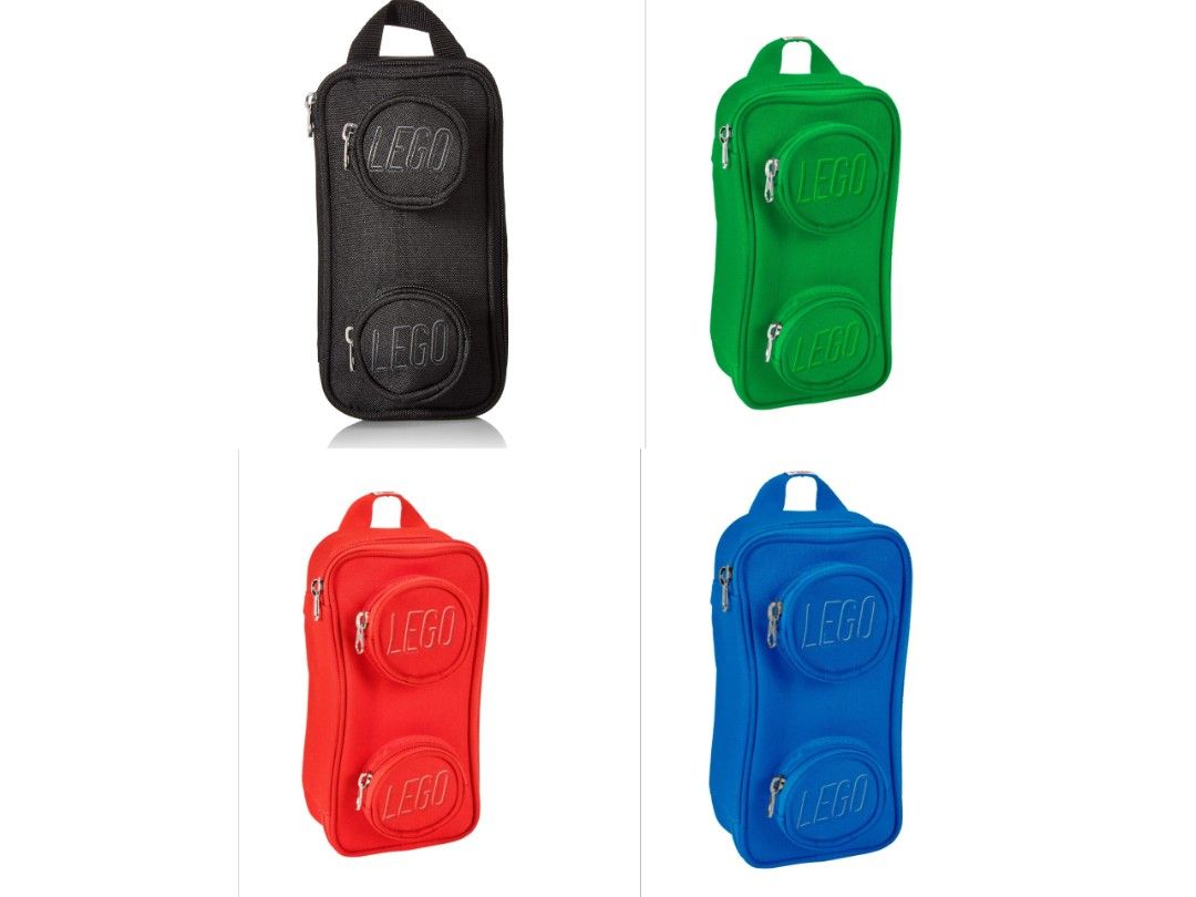 Lego pouch (Category: Purses & Pouches) located in Makati City. Submitted by teamT (Listing ID 1256149538, Image 1). Description: Brand new, sealed, authentic. One black and one green available. Carry your school or office accessories in style with this LEGO® Brick Pouch. Shaped like a classic 1x2 brick, its spacious main compartment and 2 LEGO stud-style zip pockets are ideal for holding pens, pads, tech chargers, flash drives, snacks and more. 