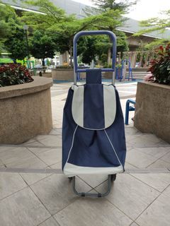Light Weight Blue/White Foldable Shopping Trolley