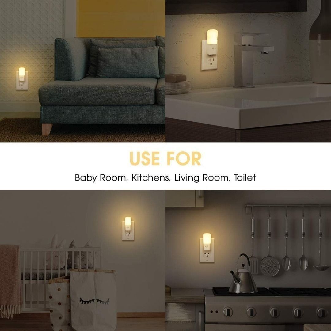 L LOHAS LED Night Light, Dimmable Night Lights Plug Into Wall, Light Sensor, Soft White 3000K