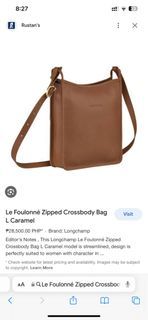 Longchamp Le Foulonné Zipped Crossbody Bag Small Caramel
