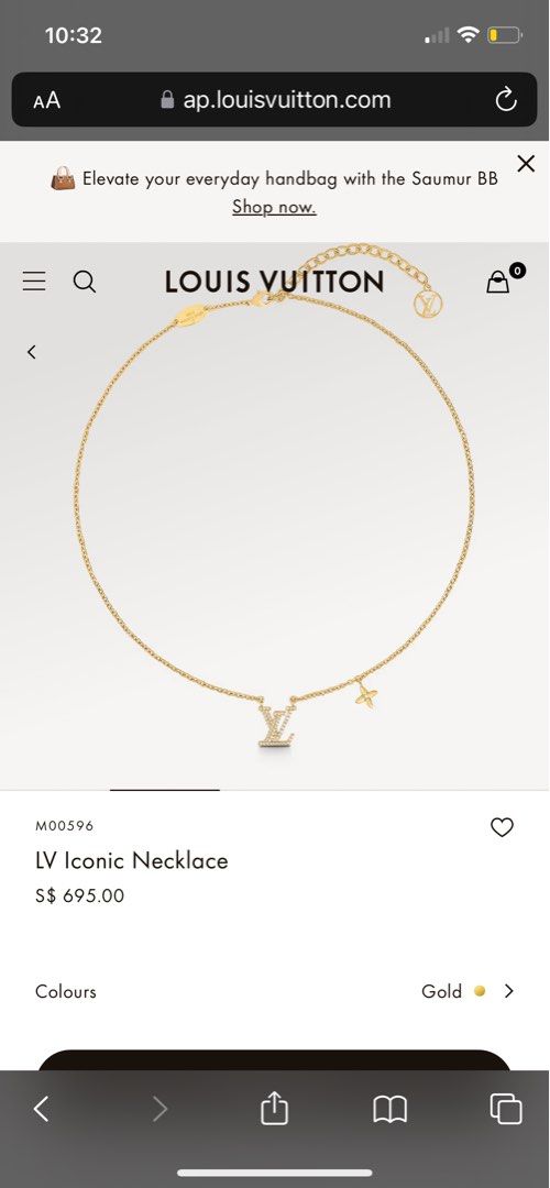 Louis Vuitton Lv iconic necklace (M00596) in 2023