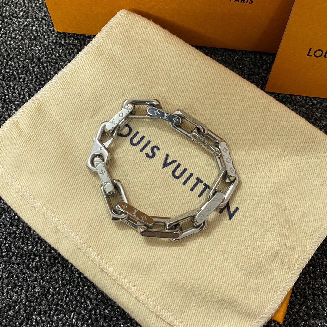 Louis Vuitton Lv Monogram Chain Bracelet Unisex, Luxury