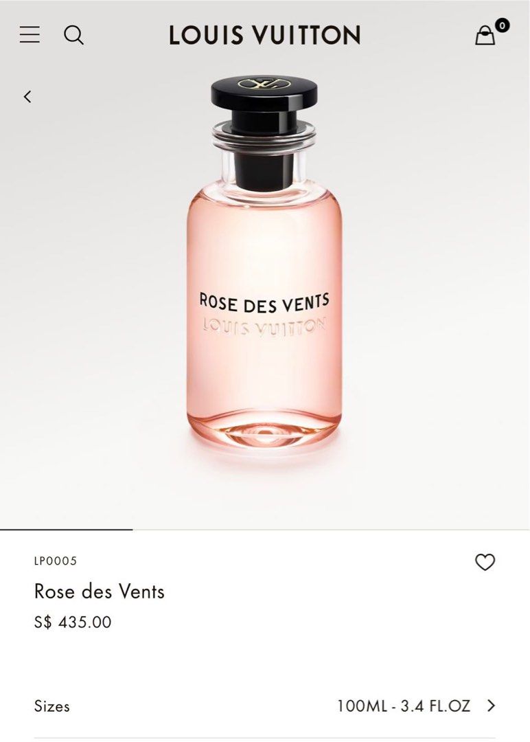 ORIGINAL] LOUIS VUITTON ROSE DES VENTS EDP 100ML FOR WOMEN, Beauty &  Personal Care, Fragrance & Deodorants on Carousell