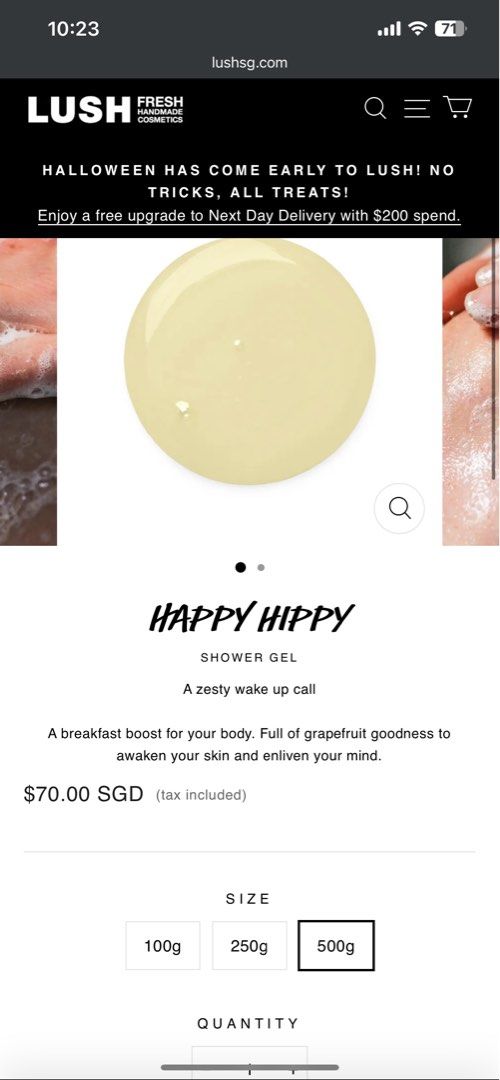 LUSH Happy Hippy Shower Gel 500g, Beauty & Personal Care, Bath & Body