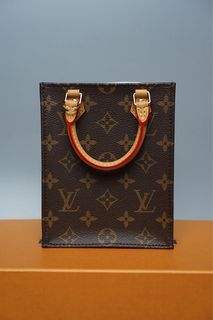Louis Vuitton Crossbody Petit Sac Plat Pink Mini Hand Bag M81341 Monogram LV  New