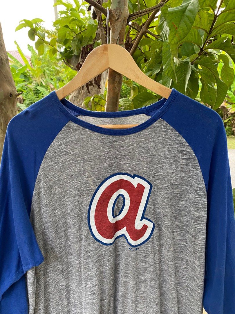 Vintage 90s Atlanta Braves 8 Baseball Henley Sz XL