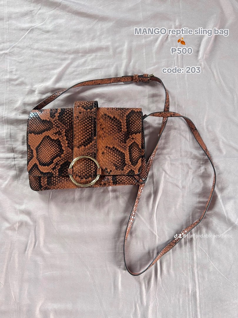 Mango snakeskin outlet effect bag
