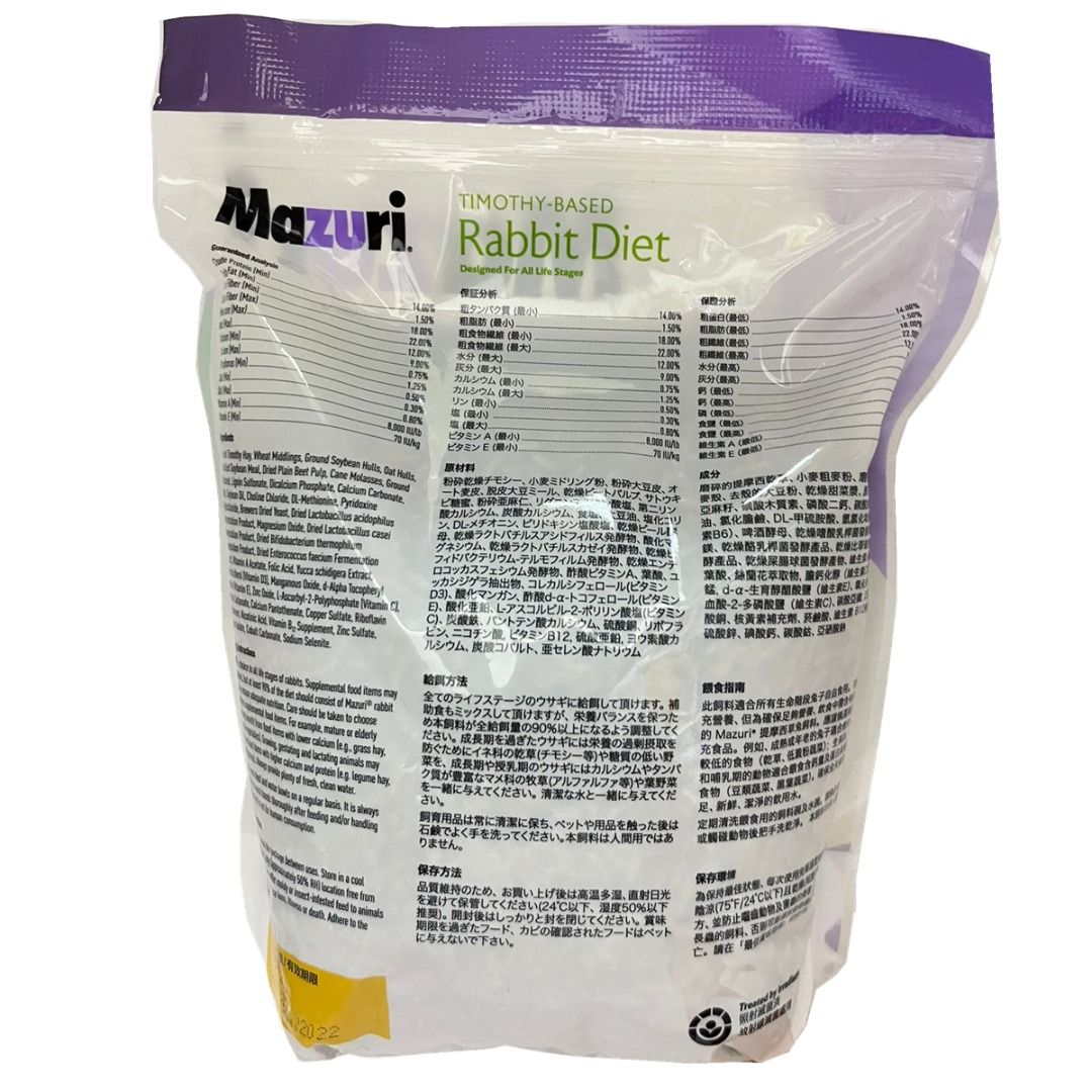 Mazuri timothy based rabbit diet hotsell