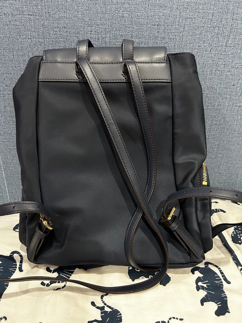 Michael Kors Black Nylon and Leather Small Cargo Abbey Backpack