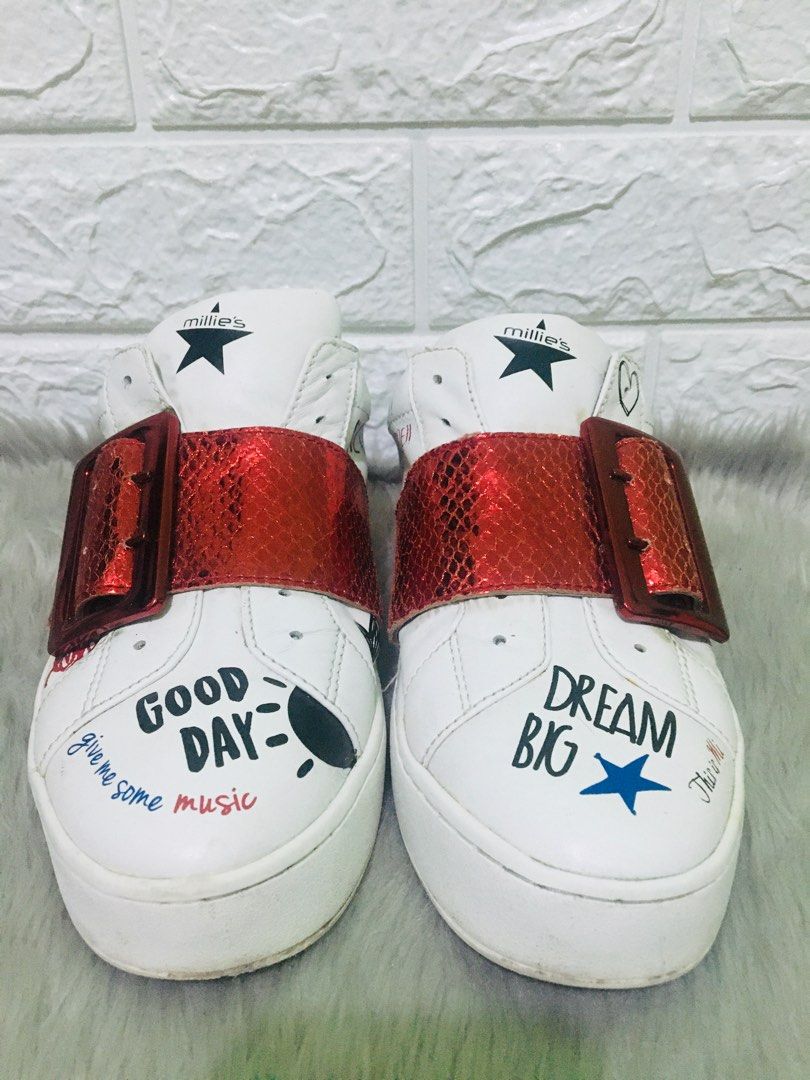 Millies White Sneakers (Category: Sneakers) located in Cabuyao City. Submitted by b_and_bshop61020 (Listing ID 1256230590, Image 2). Description: Original Millies Used but not abuse Size 235.