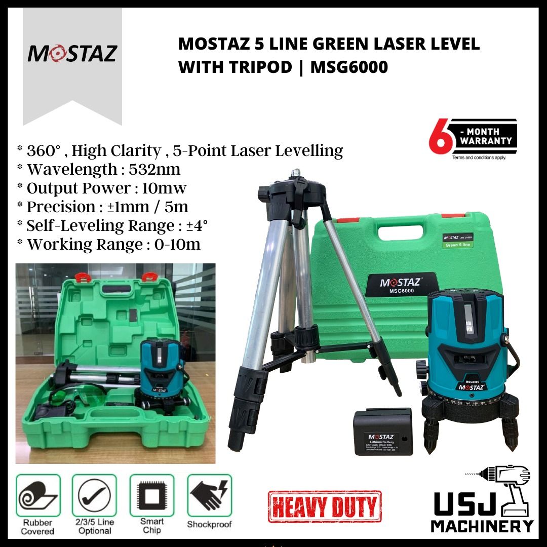 5 point outlet laser level green