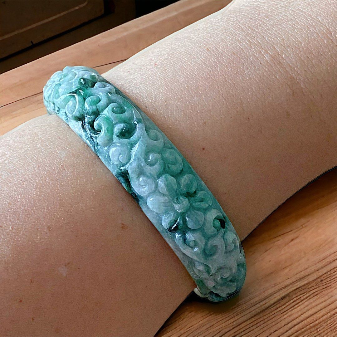 NATURAL Burmese Jade bangle Women s Fashion Jewelry Organisers