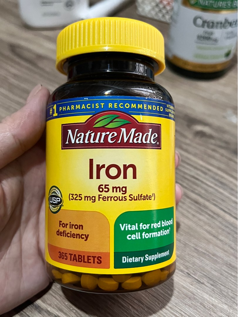 Nature Made Iron 65mg 325mg Ferrous Sulfate 365 Tablets/ March 2025