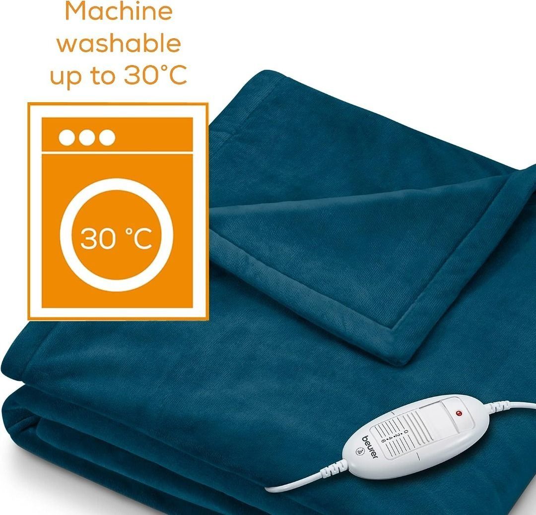 New Arrival! 🔥 Beurer HD75UK Electric Throw - Ocean, Breathable Heated  Throw for Sofa and Bed, Heating Blanket with Ultra-Soft Fleece Fibres,  Automatic Switch-Off, Machine-Washable, 180 x 130 cm, Health u0026 Nutrition,
