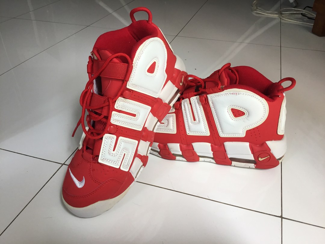Supreme X Air More Uptempo 'Red' - Nike - 902290 600 - varsity red