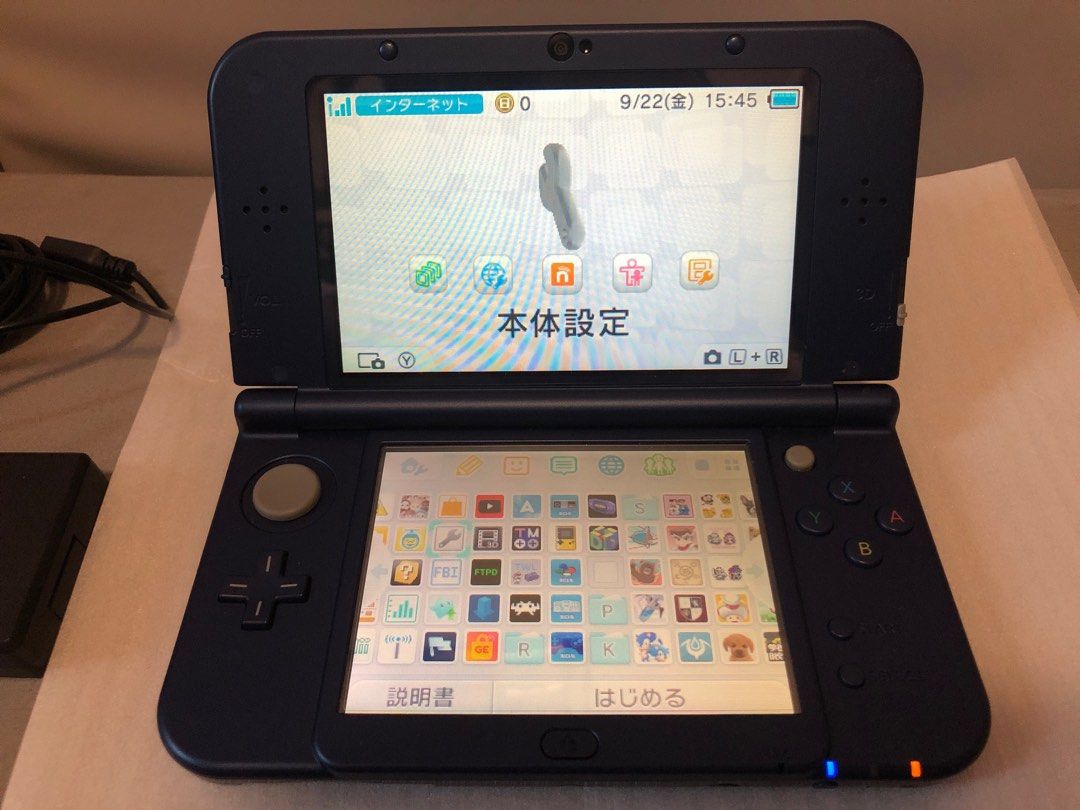Nintendo New 3DSLL 3DS LL 藍色主機128Gb + R4 32Gb, 電子遊戲