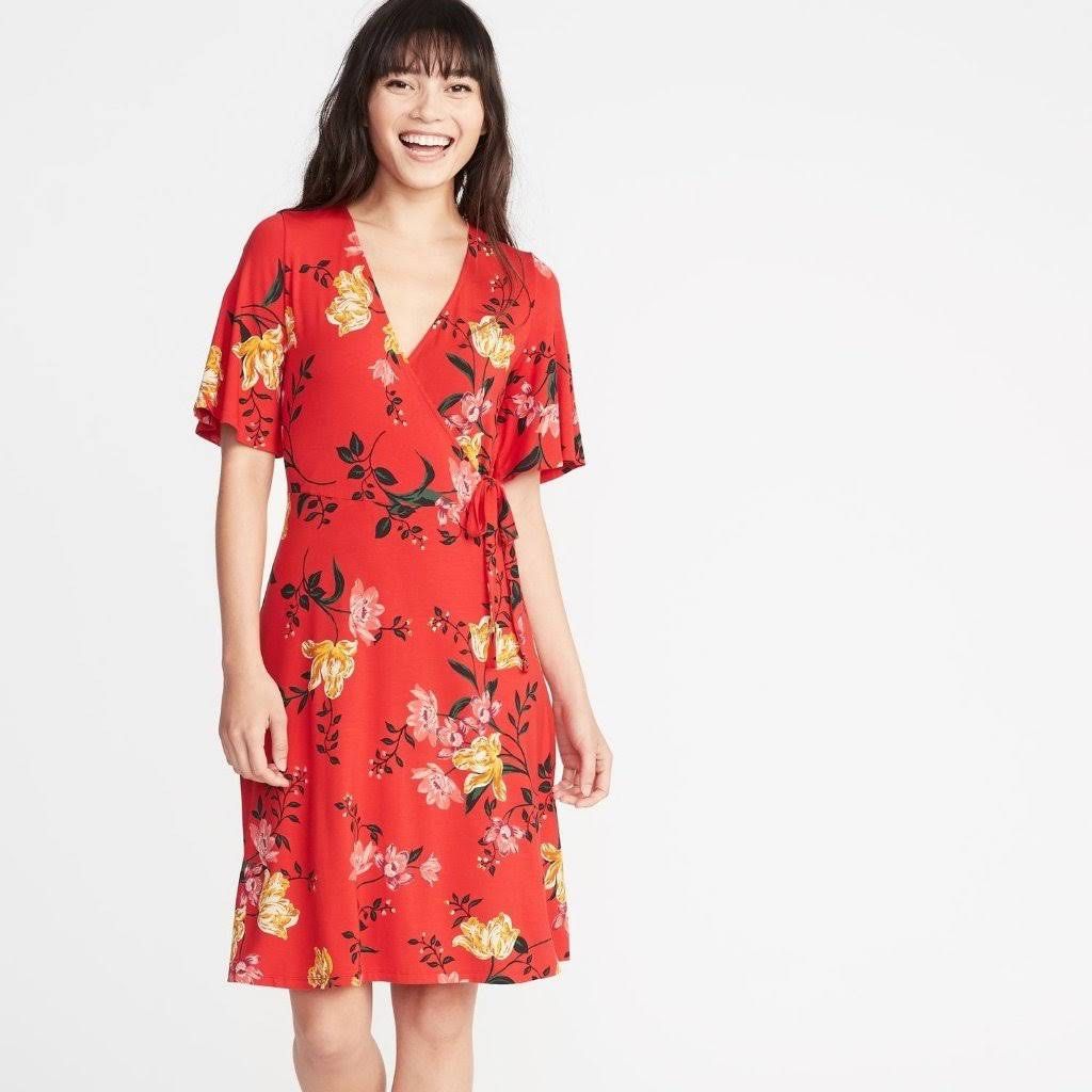 Old navy red floral deals dress