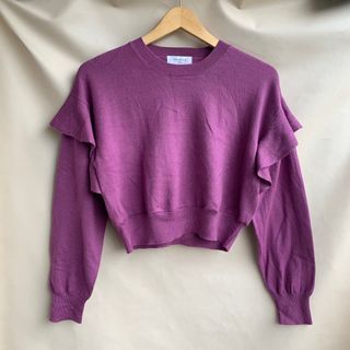 Opaqueqlip ruffle sweater crop