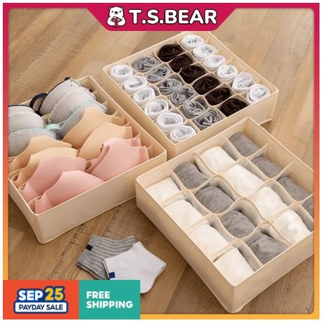 Organizer Underwear Bra Panties Socks Storage Box Lingerie Wardobe