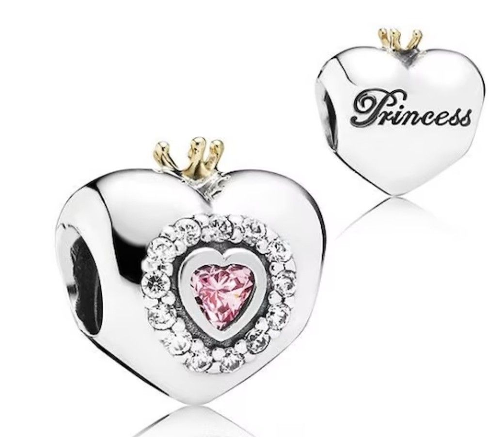 Pandora Princess Heart Charm w 14k crown Women s Fashion Jewelry