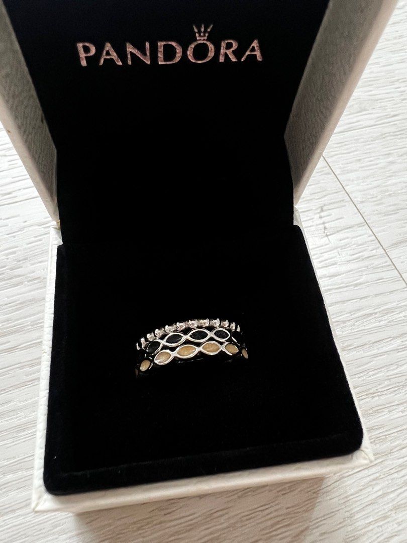 Pandora Stacked Rings, Women's Fashion, Jewelry Organisers