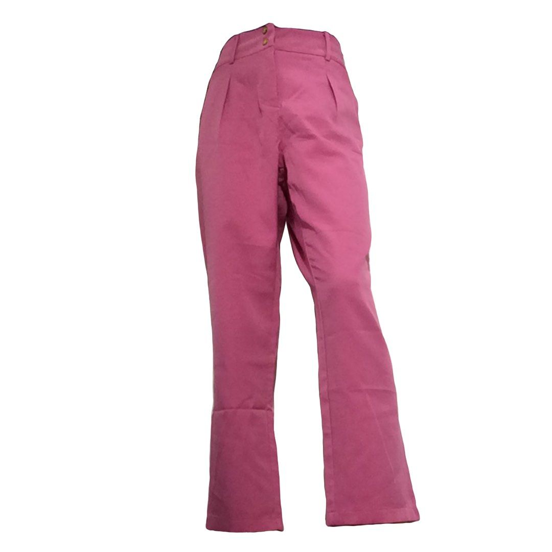 Pink Flare High waist Pants, Women's Fashion, Bottoms, Other Bottoms on  Carousell