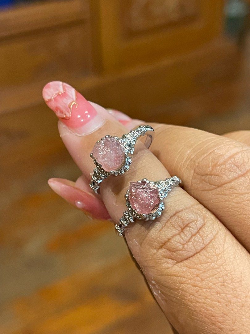 Raw pink diamond ring clearance