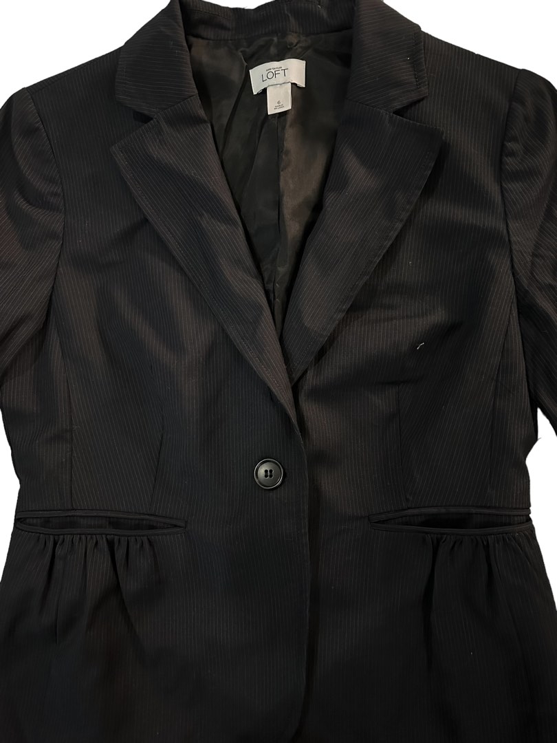 Luna Noir Pinstripe Blazer Women's Luxury Pinstripe Blazer