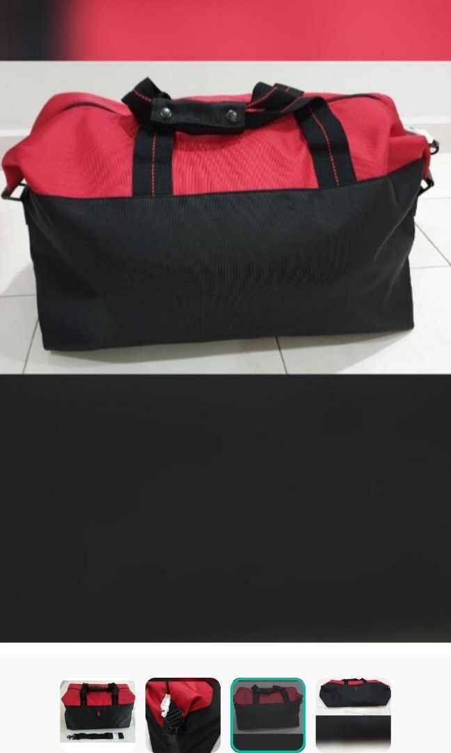 Red and black hotsell polo duffle bag