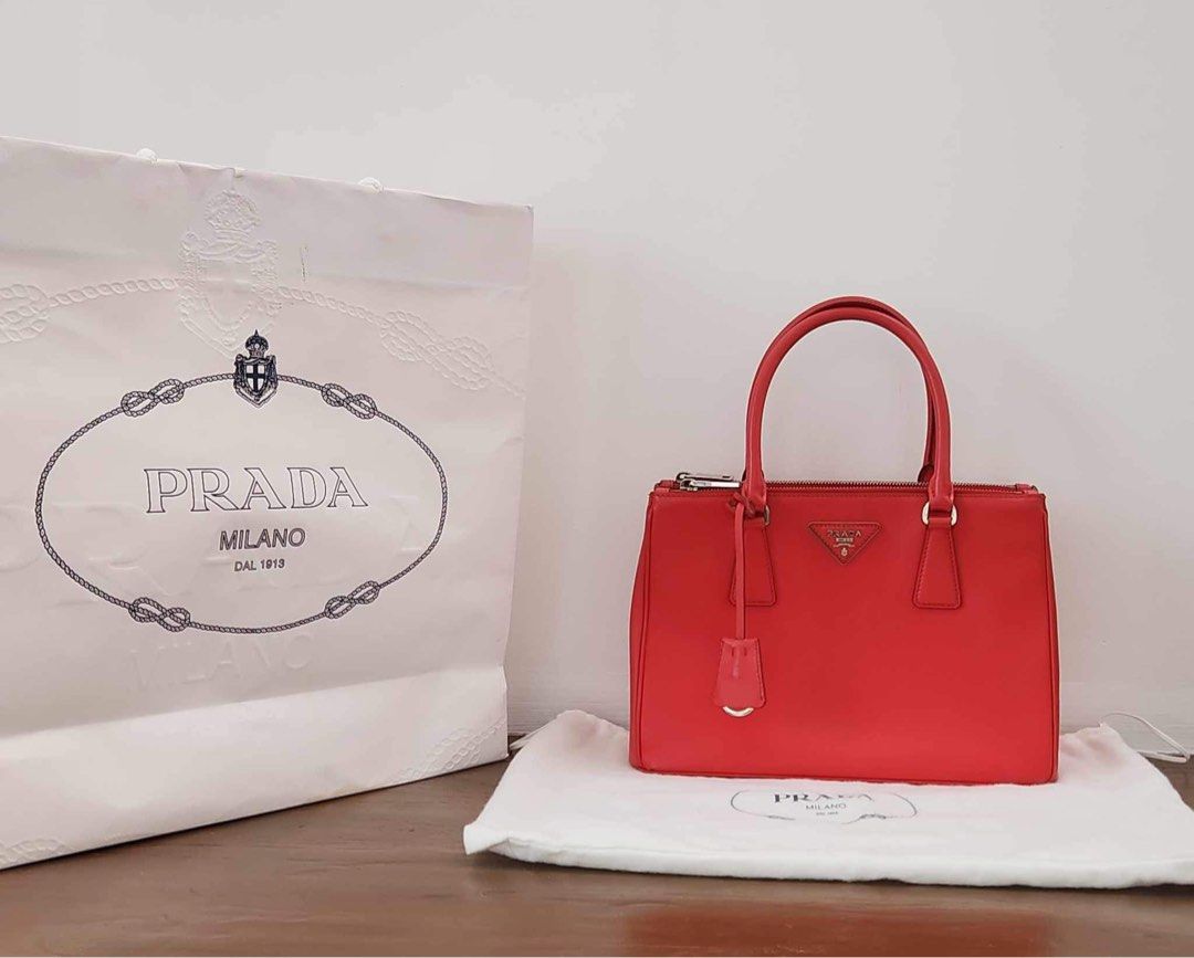 Fiery Red Prada Galleria Saffiano Leather Mini Bag