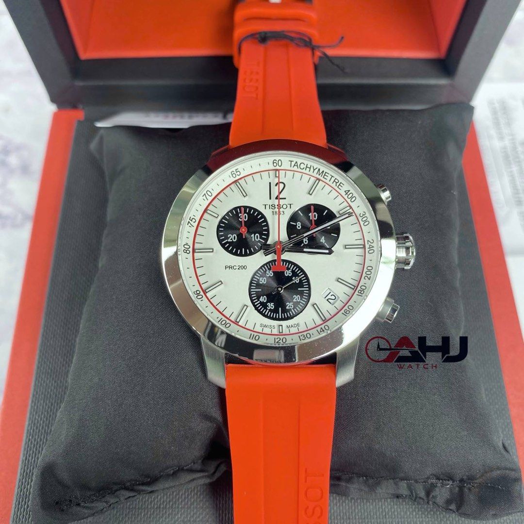 PREORDER ORIGINAL TISSOT PRC 200 CHRONOGRAPH SILVER DIAL RED