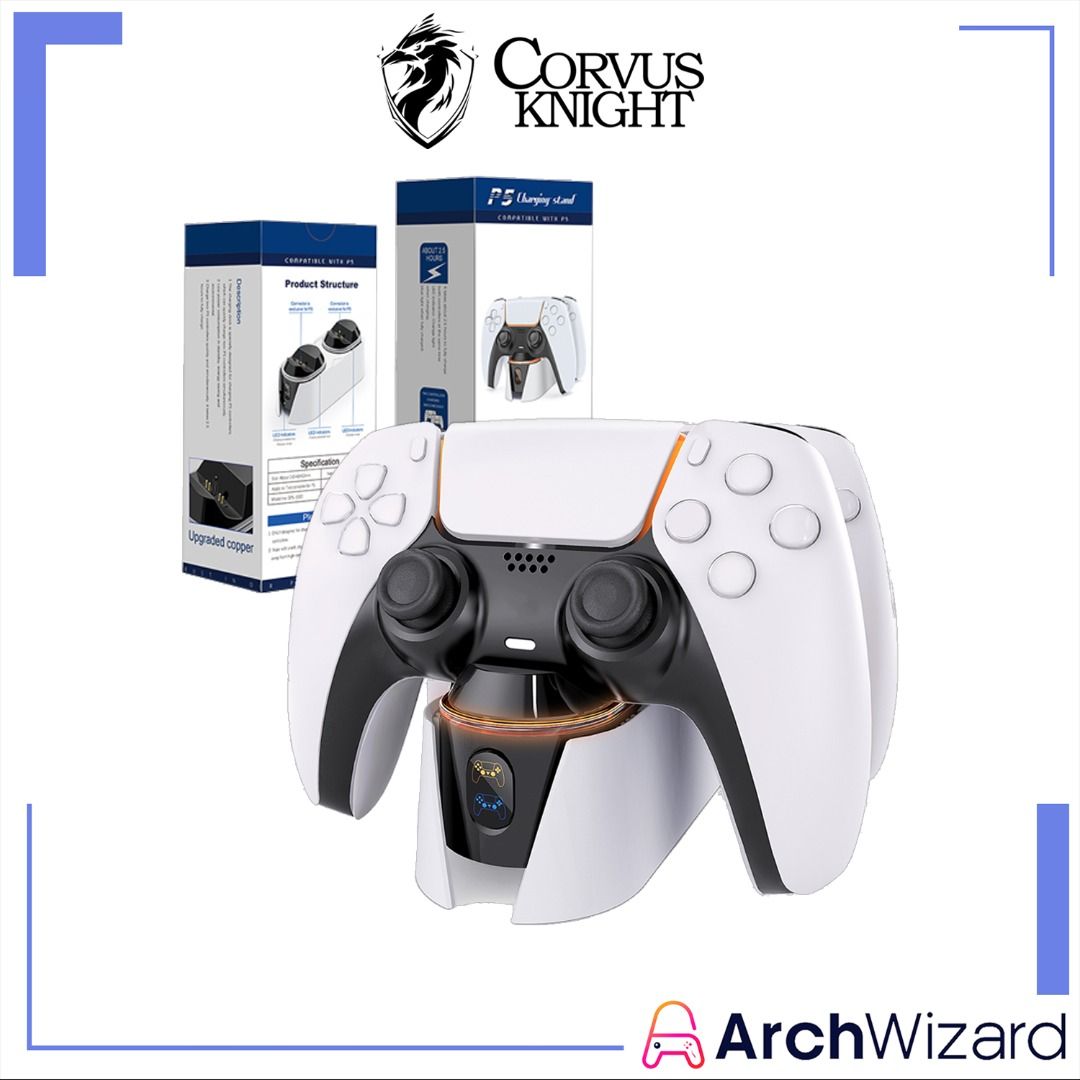 CorvusKnight PS5 DualSense Controller Fast Charge Charging Dock 索尼 PS5  DualSense 快速充电站 🍭 PlayStation Accessory - ArchWizard